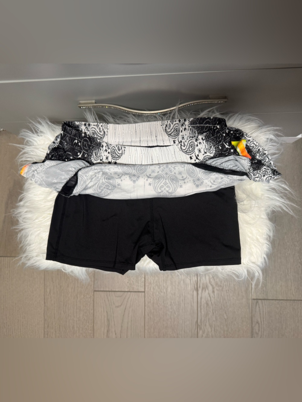 Lucky in Love Black and White Paisley Skirt with Ruffle Hem - Picture 3 of 4